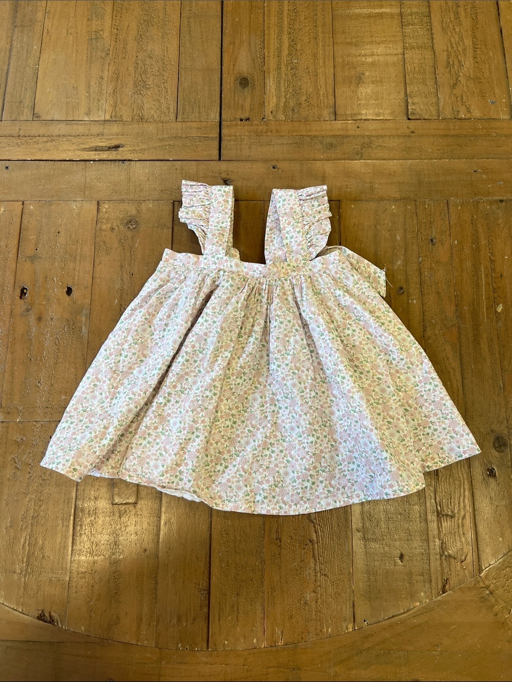 Minnow swim ditzy floral open tie back ruffles tank top 0-6 months
